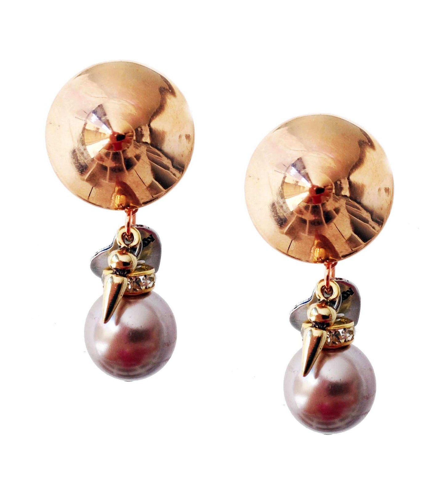 "Boho Chic Clip-On Earrings: Vintage Rose Pearls, Rhinestones, Brass, and Charms for a Timeless and Unique Style"